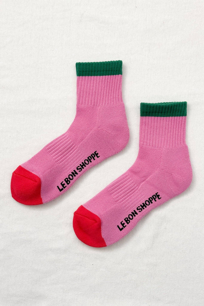Color Block Girlfriend Socks - Grey Pink