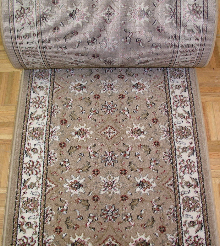 Como 1592 Beige Stair Runners Floral-26 inch Sold By the Foot On Sale