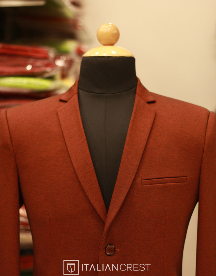 Copper Knitted Tweed Blazer