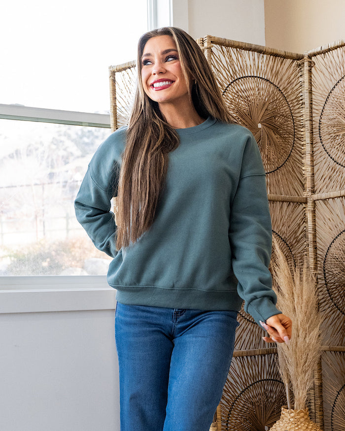 Cozy Crewneck Sweatshirt - Color Options Available! Zenana Ash Jade