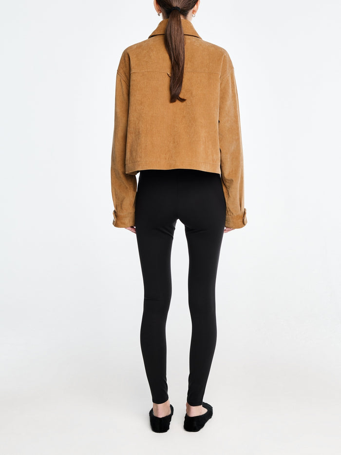 Cropped A-Line Jacket in Caramel