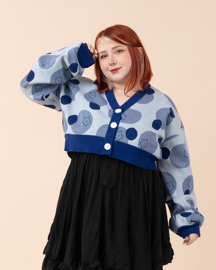 Cropped Blueberry Cardigan