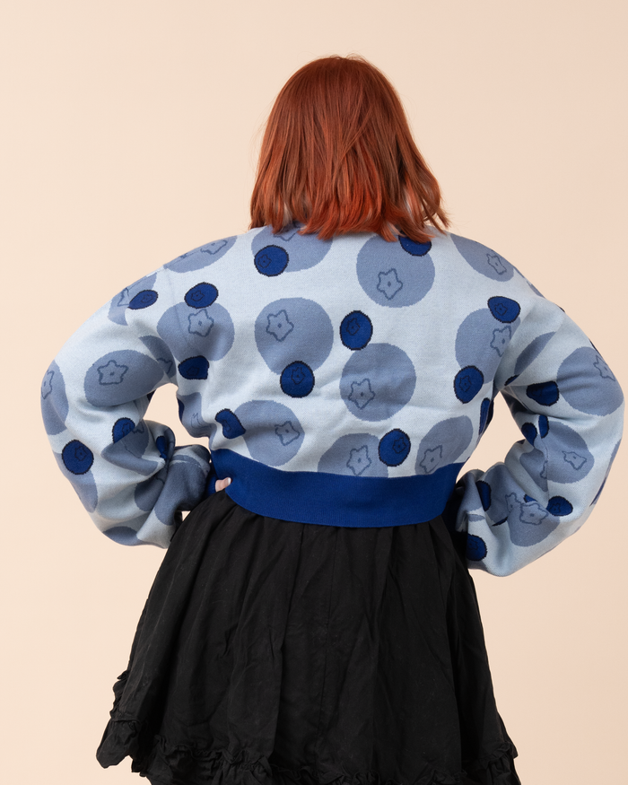 Cropped Blueberry Cardigan