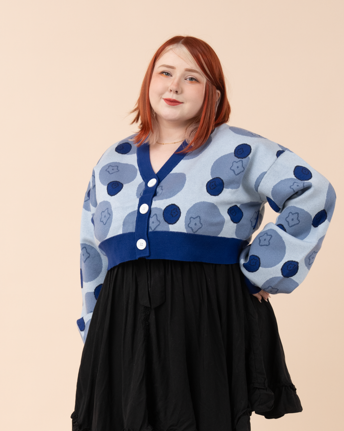 Cropped Blueberry Cardigan