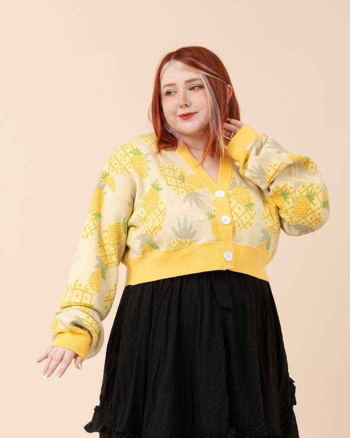 Cropped Pineapple Cardigan