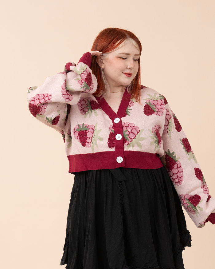 Cropped Raspberry Cardigan