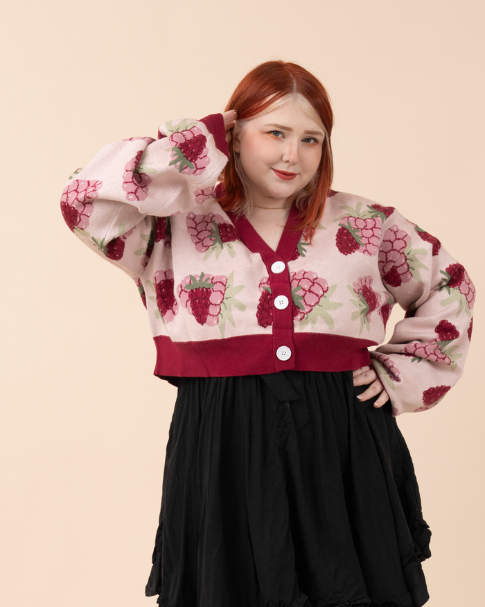 Cropped Raspberry Cardigan