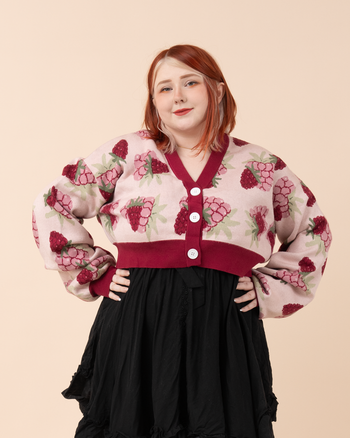 Cropped Raspberry Cardigan