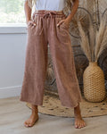 Cropped Wide Leg Comfy Pants - Color Options Available! Zenana Rust