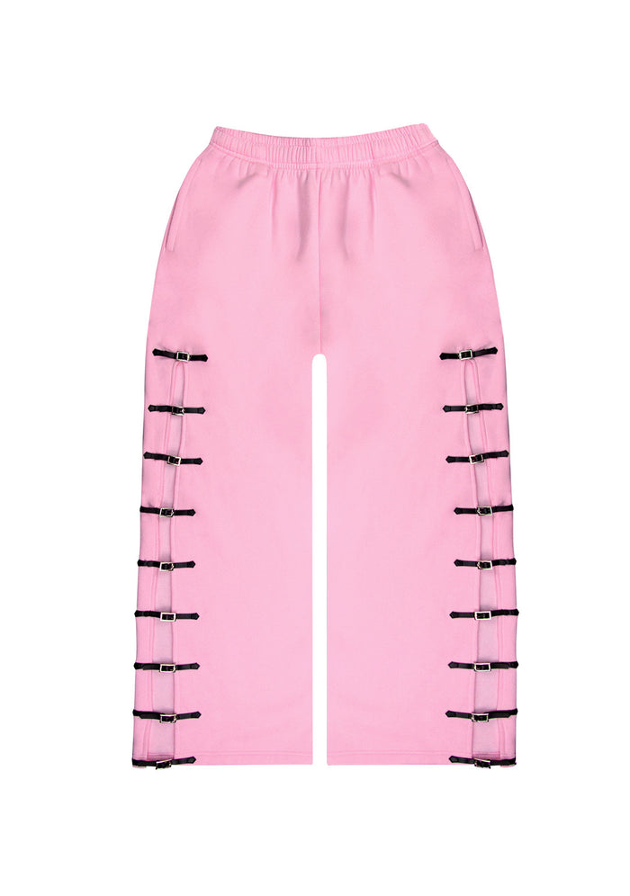 CRUSH BUCKLE OVERSIZED SWEATPANTS BABY PINK