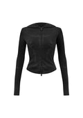 CURSE SCULPT STRETCH ZIP HOODIE WASHED CHARCOAL