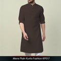Dark Brown Men's Plain Kurta