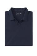 Dark Navy Buttonless Performance Polo - Atica Man
