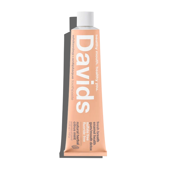 Davids fluoride free herbal citrus peppermint toothpaste