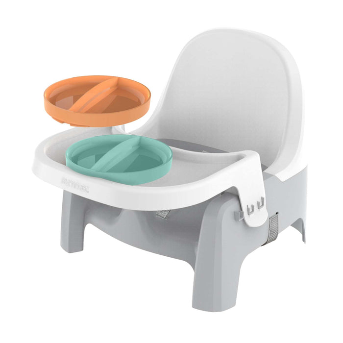 Ingenuity Deluxe Learn-to-Dine Feeding Seat with lock-in Twist & Dine trays and 3-point harness for infants and toddlers