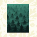 Forager Provisions LTD Denik Silence of Nature medium layflat journal with a misty green forest cover design