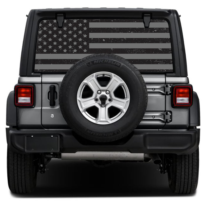 Distressed Black Out Rear Window Decal