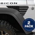 Distressed Blackout Flag 2pc Vinyl Fender Decal