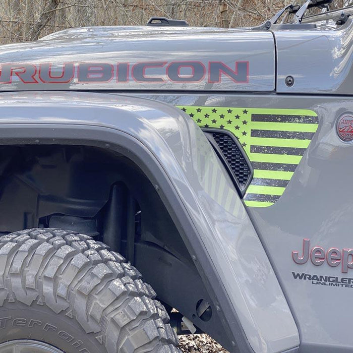 Distressed Lime green Inserts & Vent Decals Bundle