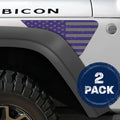 Distressed Purple and Silver Flag 2pc Vinyl Fender Decal