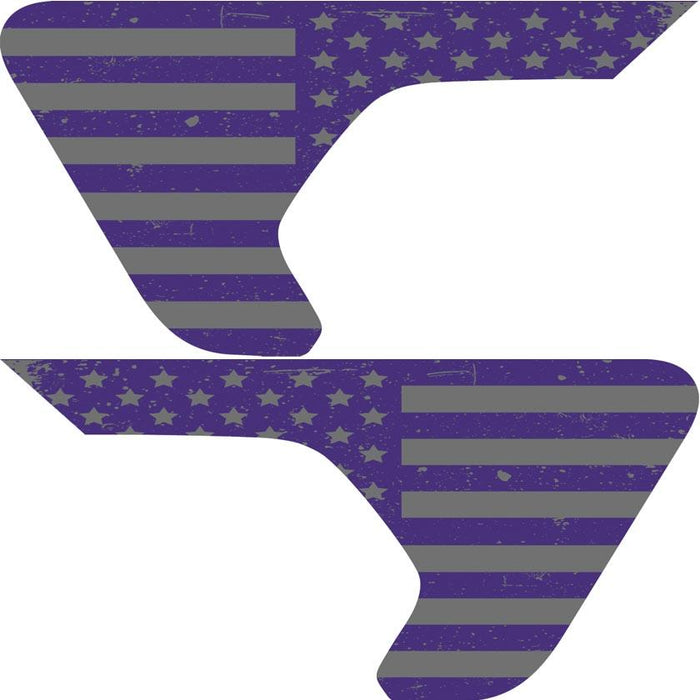 Distressed Purple Flag Inserts & Vent Decals Bundle