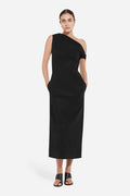 Draped Back Dress - Black