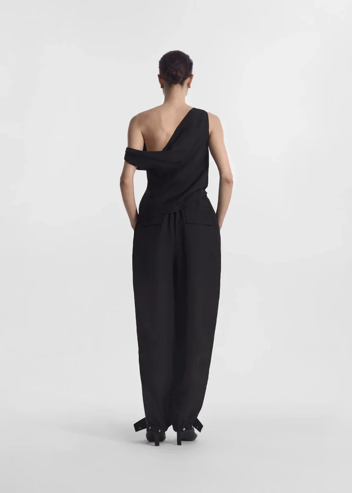 Draped Back Top - Black