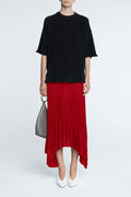 Drop Shoulder Fray Crew - Black