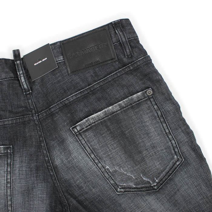 DSQUARED2 - Distressed Skater Jeans in Washed Black - Nigel Clare