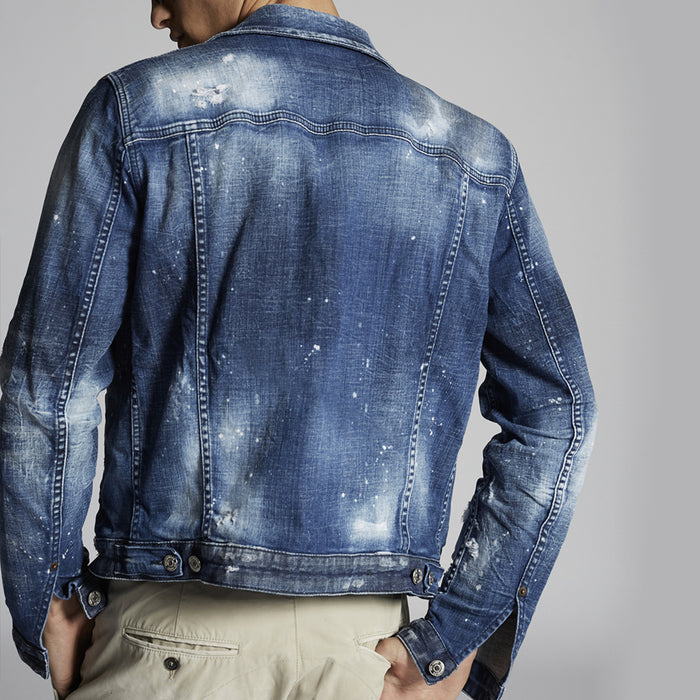 DSQUARED2 - Medium 2 Wash Dan Denim Jacket in Blue - Nigel Clare