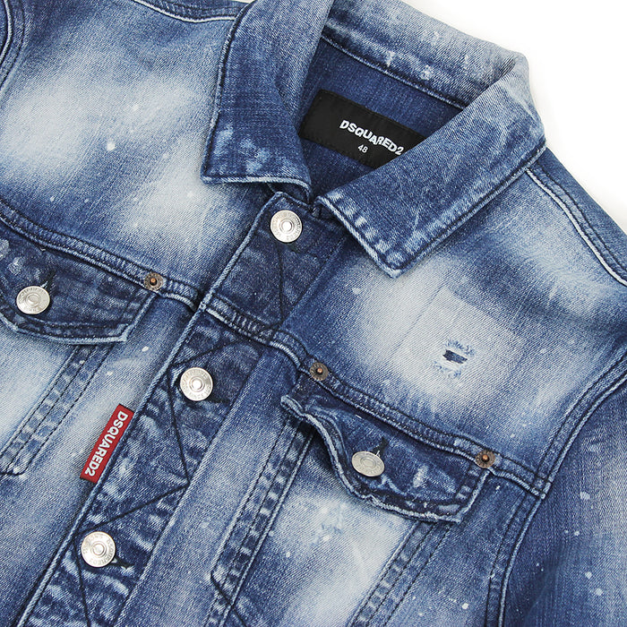 DSQUARED2 - Medium 2 Wash Dan Denim Jacket in Blue - Nigel Clare
