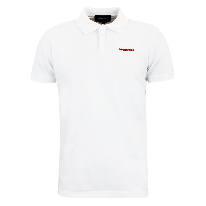 DSQUARED2 - Mini Logo Polo Shirt in White - Nigel Clare