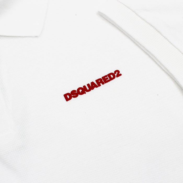 DSQUARED2 - Mini Logo Polo Shirt in White - Nigel Clare
