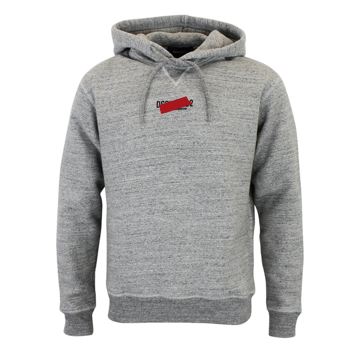 DSQUARED2 - Tape Logo Hoodie in Grey Marl - Nigel Clare