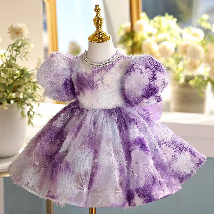 Elegant Girl Dress Embroidered Birthday Holiday Party Gown J468