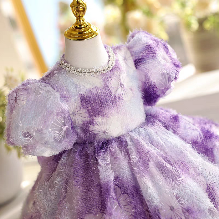 Elegant Girl Dress Embroidered Birthday Holiday Party Gown J468