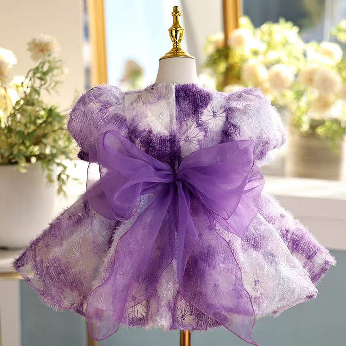 Elegant Girl Dress Embroidered Birthday Holiday Party Gown J468