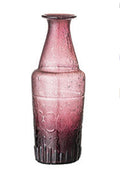 Embossed Glass Vase, Plum color