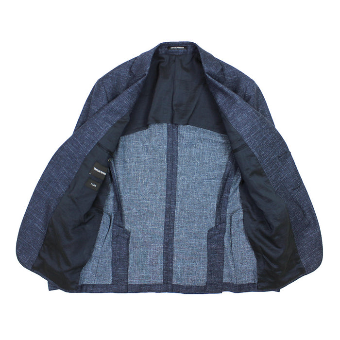 Emporio Armani - F Line Navy Fleck Blazer - Nigel Clare