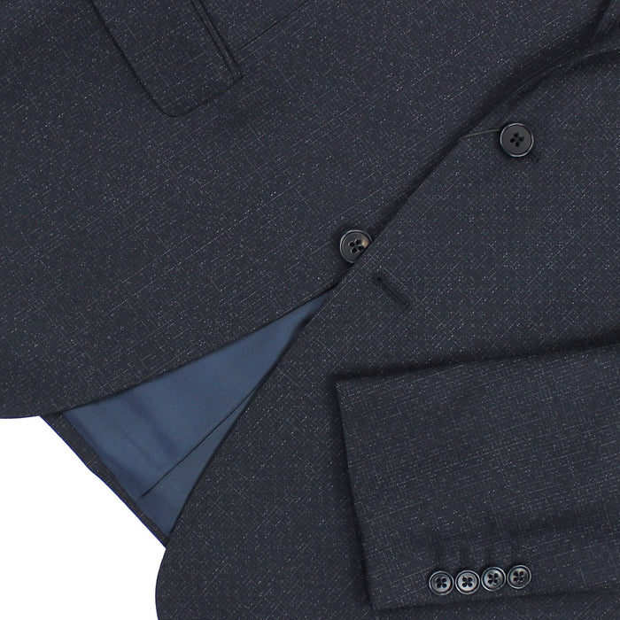 Emporio Armani - M Line Slim Fit Microcheck Pattern Suit in Navy - Nigel Clare