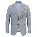 Emporio Armani - Navy Herringbone Cotton/Linen Mix Blazer - Nigel Clare