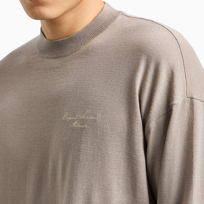 Emporio Armani - Signature Logo Crew Neck in Beige - Nigel Clare