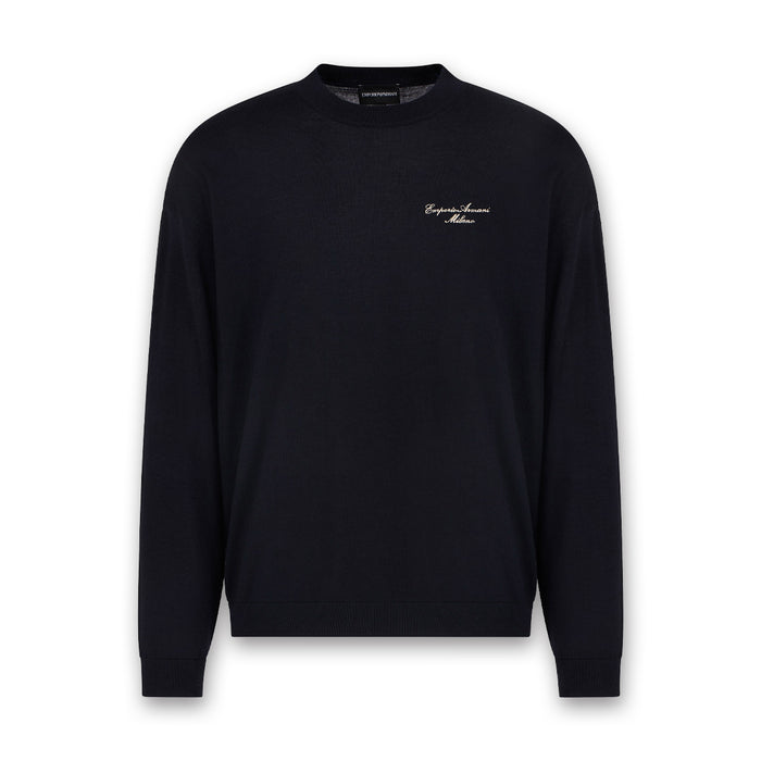 Emporio Armani - Signature Logo Crew Neck in Midnight - Nigel Clare