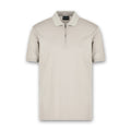 Emporio Armani - Zip Neck Polo in Beige - Nigel Clare