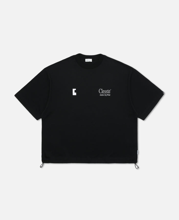 Enbroidery T-Shirt With Drawstrings 002 (Black)
