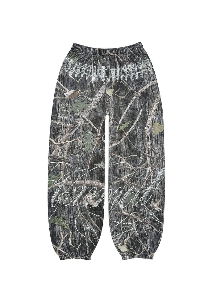 ENEMY RHINESTONE SWEATPANTS TREE CAMO