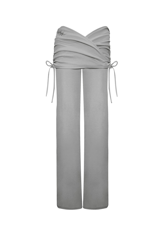 ENVY SCULPT STRETCH TWO PIECE SKIRT TROUSER SET MIST GREY