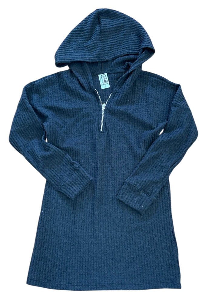 Erge- Black hood Dress with Zipper