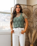 Everett Short Sleeve Lace Top - Sage Blakeley