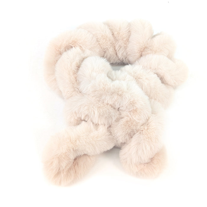 Faux Fur Corkscrew Collar - Cream